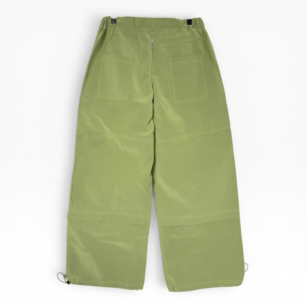 Free People FP Movement Paradox Pants M Green Slouchy Cargo Utility Bungee Hem - Picture 2 of 13